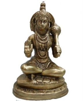 Brass Hanuman Idol L 3.5 x B 3 X H 6 INCH Approx