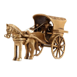Brass Horse Cart L 5 x B 2.5 X H 3 INCH Approx