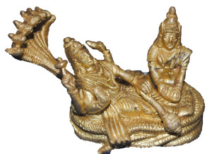 Brass Lakshmi Vishnu Idol L 3.5 x B 2.5 X H 3 INCH Approx