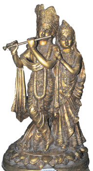 Brass Radha Krishna Idol L 8 x B 5.5 X H 14 INCH Approx